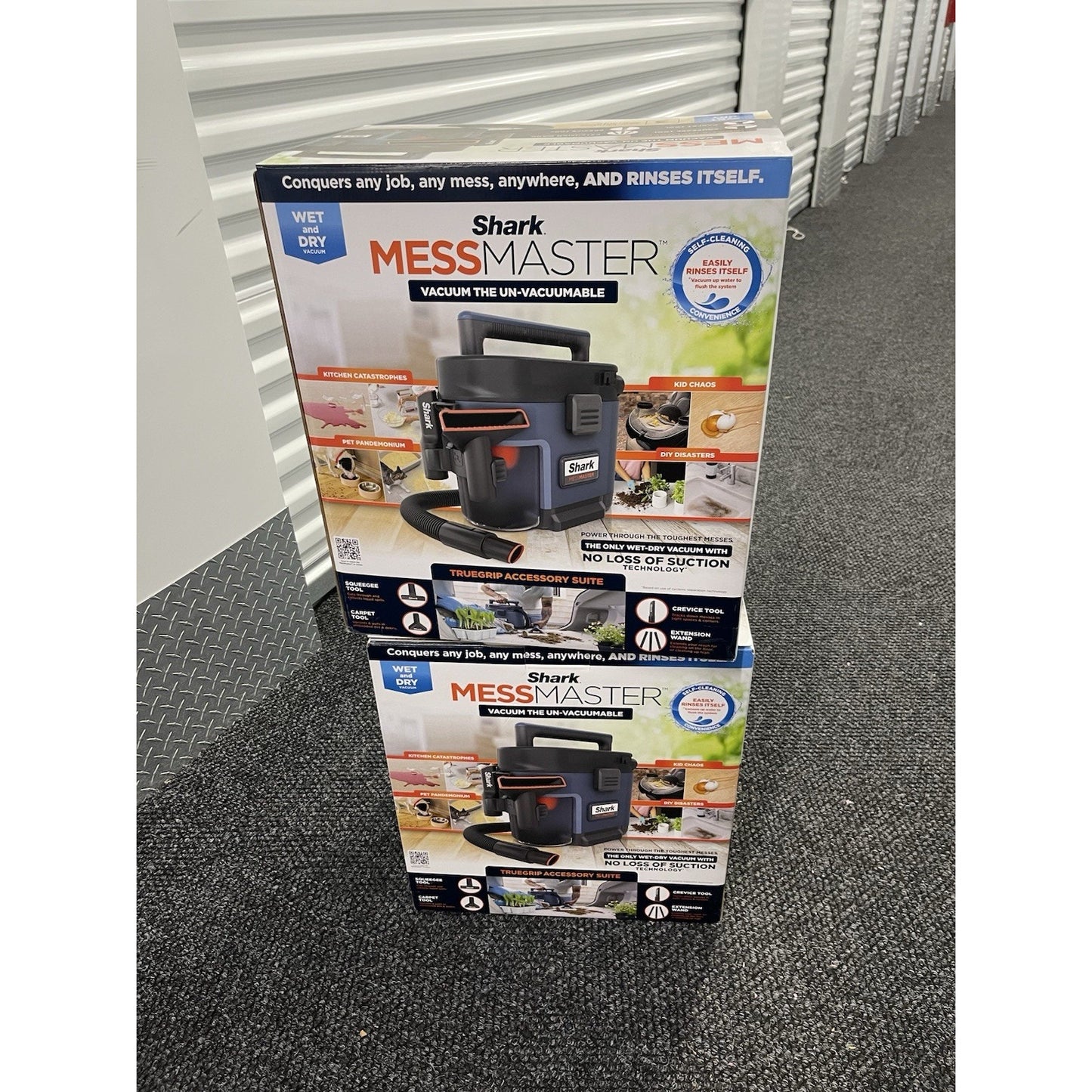 Messmaster Portable 1 Gal. 7-Peak HP Corded Wet/Dry Vacuum with Self-Rinsing and