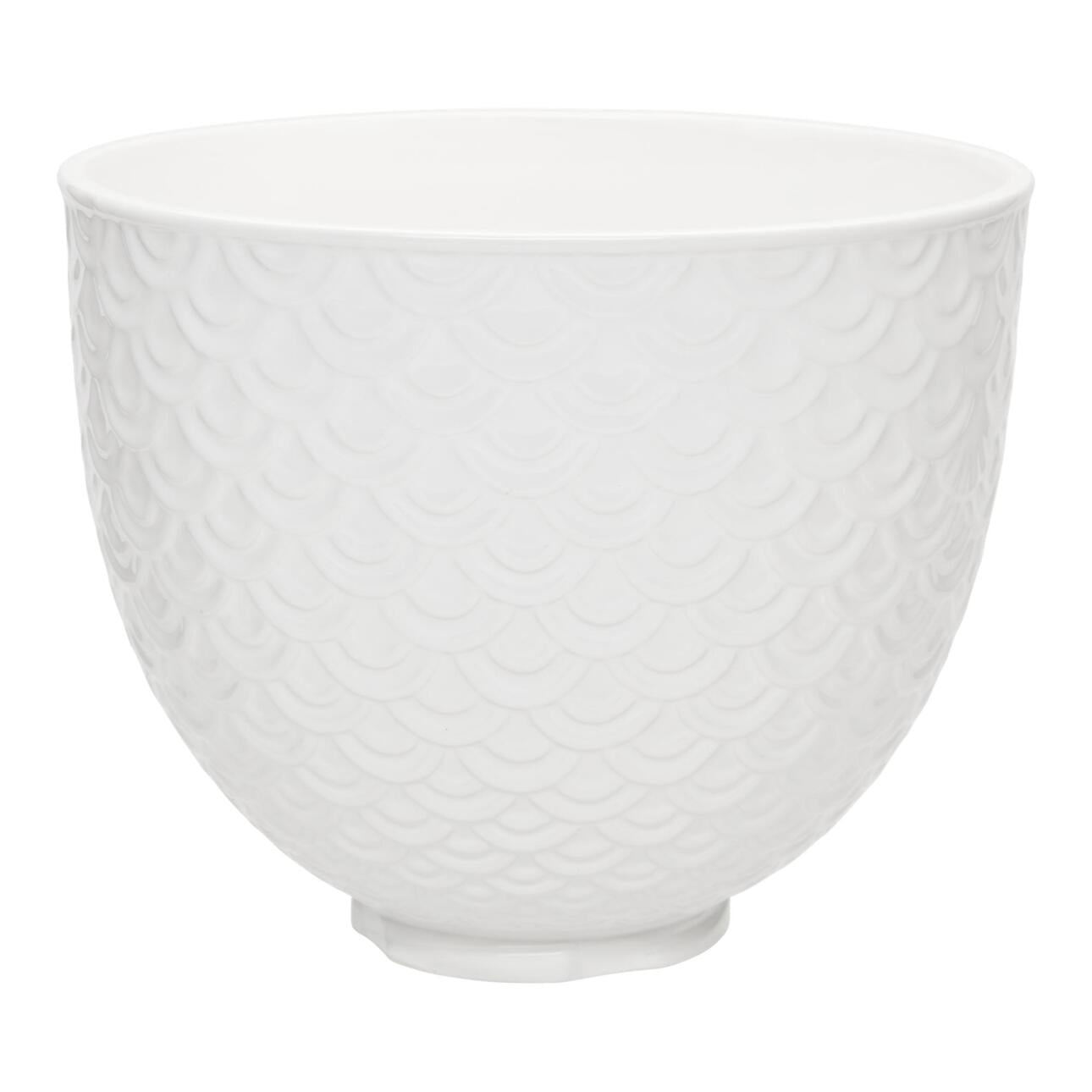 KitchenAid 5 Quart White Mermaid Lace Ceramic Bowl, KSM2CB5TWM