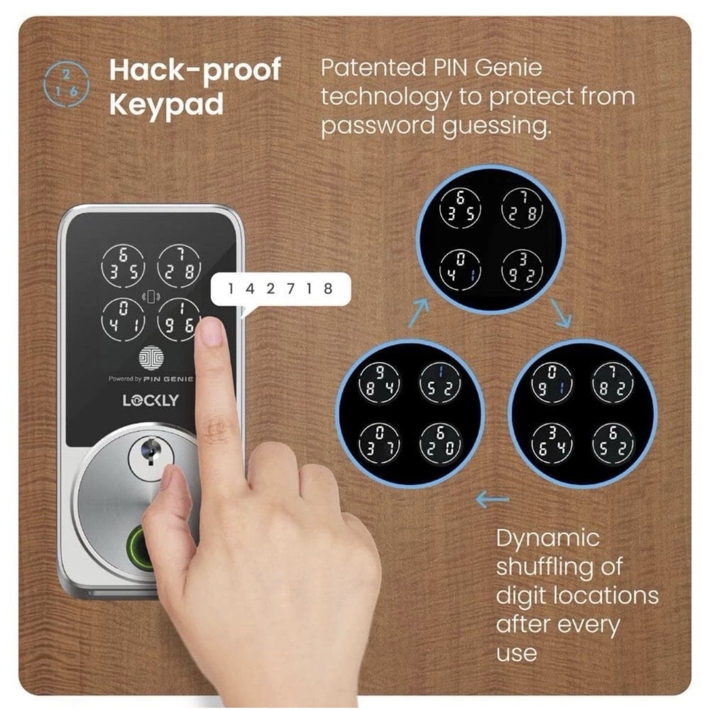 Lockly Secure Pro Zeno Series WiFi Smart Deadbolt Lock PGK728WHKSN Same Day Ship