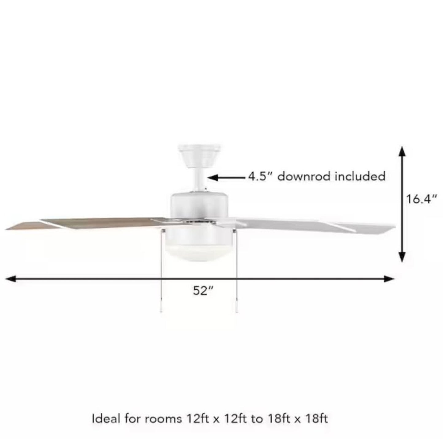 Ceiling Fan with Light Kit 52 in. Corwin Indoor/Outdoor Matte White
