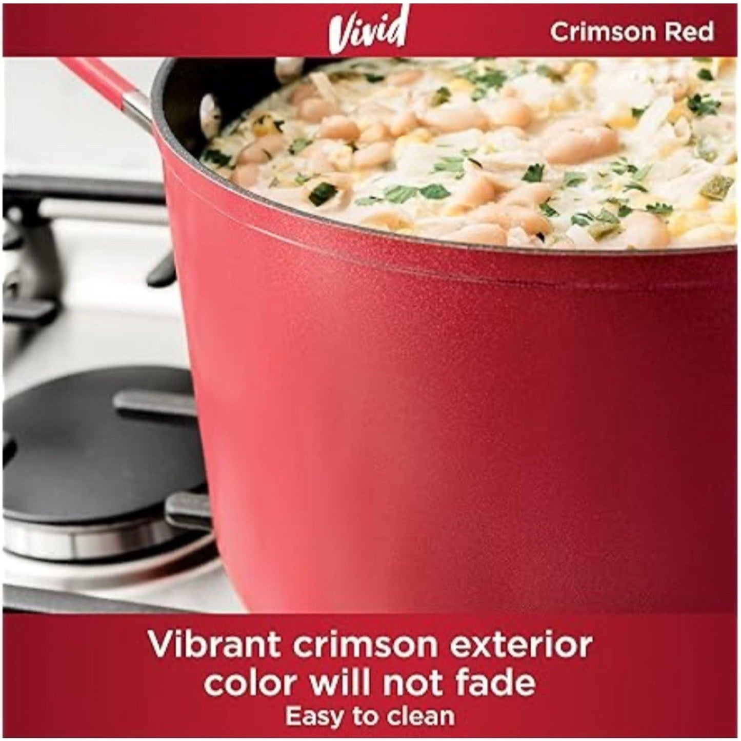 NINJA Foodi NeverStick Vivid 8 Piece Cookware Set - Vivid Crimson