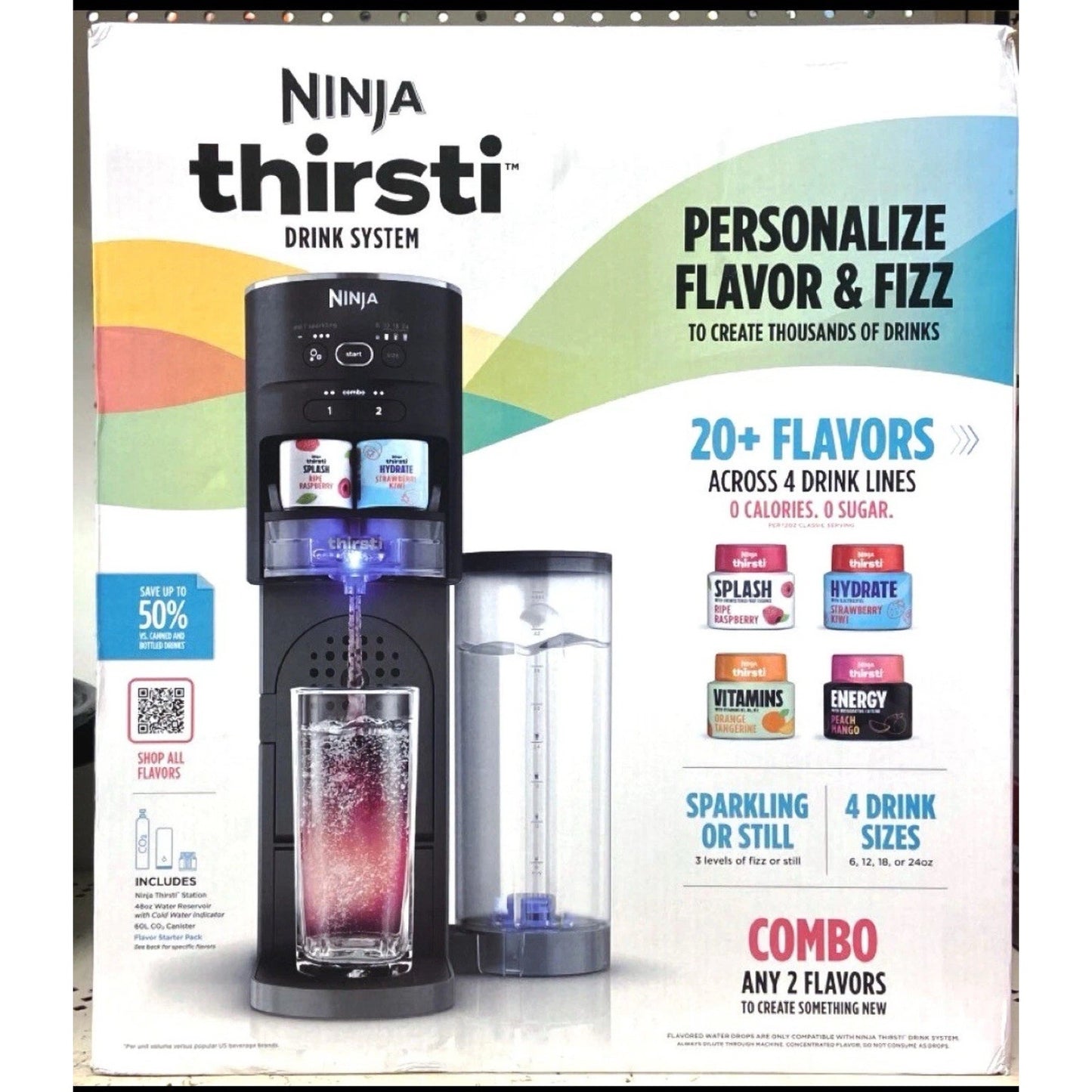 Ninja WC1000 Thirsti Customization Drink System w/CO2 Canister - NEW