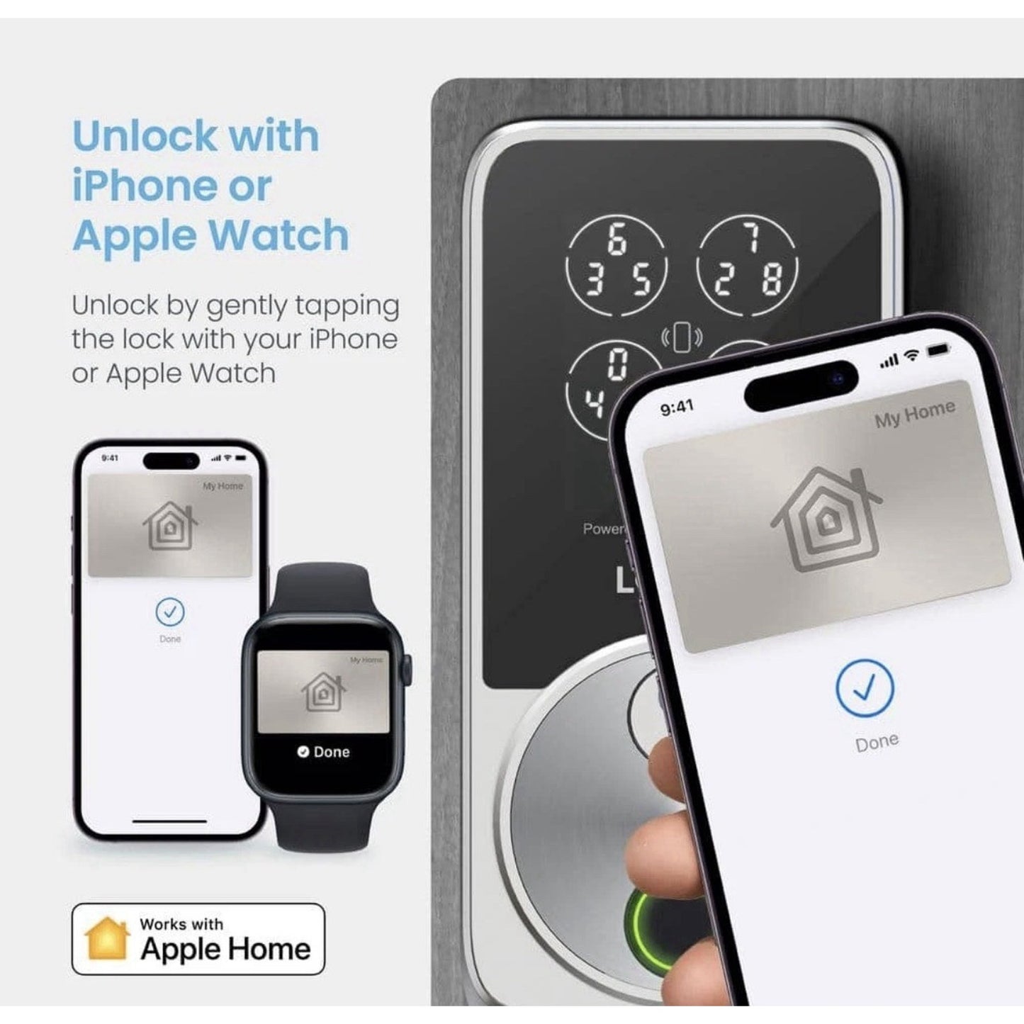 Lockly Secure Pro Zeno Series WiFi Smart Deadbolt Lock PGK728WHKSN Same Day Ship
