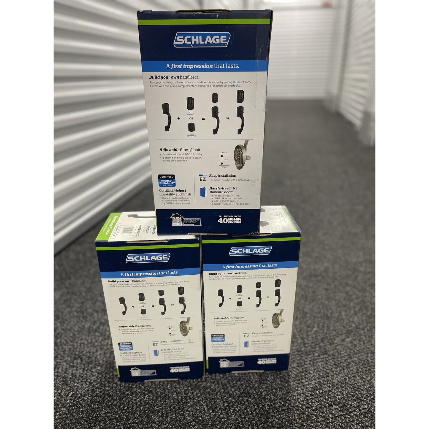 Schlage FE285 GRW 622 LAT GreenwichDoor Handleset Grip Latitude handles 1DayShip