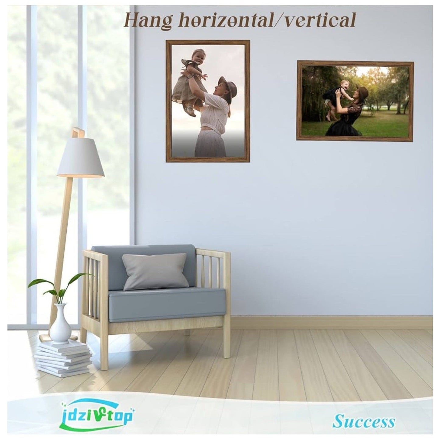 18x24 PICTURE FRAME Brown Wood Poster Frame Plexiglass, Large Photo Wall Frame