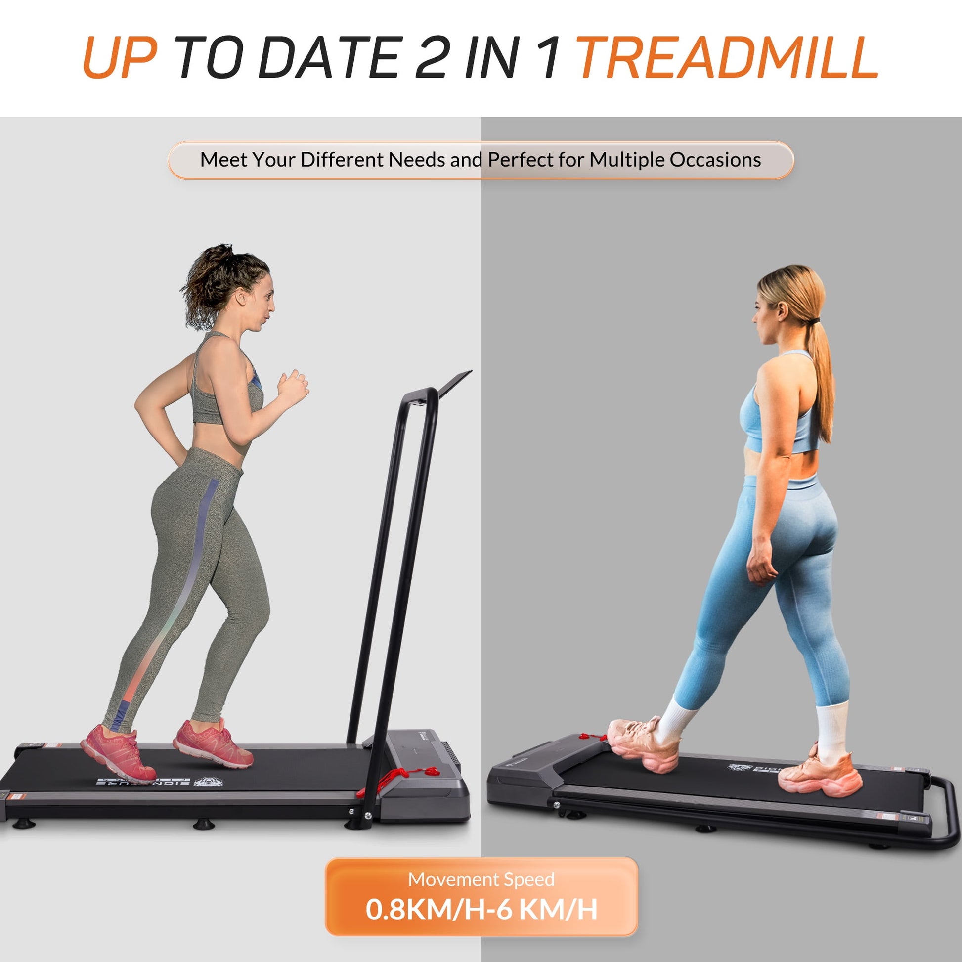 BalanceFrom SlimFold Dual-Mode Walking Pad, Compact Under-Desk Electric Treadmill with Remote Control & Transport Wheels, Quiet Space-Saving Walker for Home Office Walking or Light Jogging