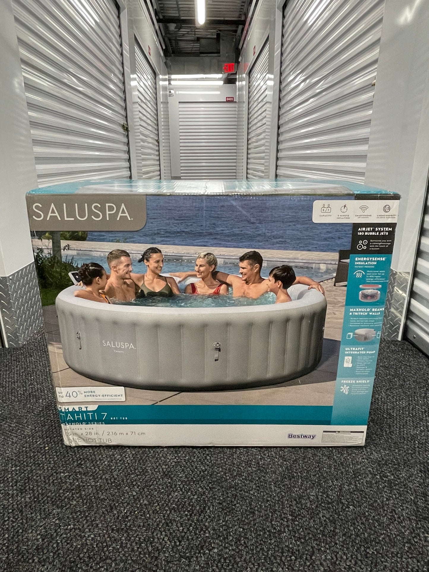 SaluSpa Tahiti Energy-Efficient Smart AirJet Inflatable Circle Hot Tub