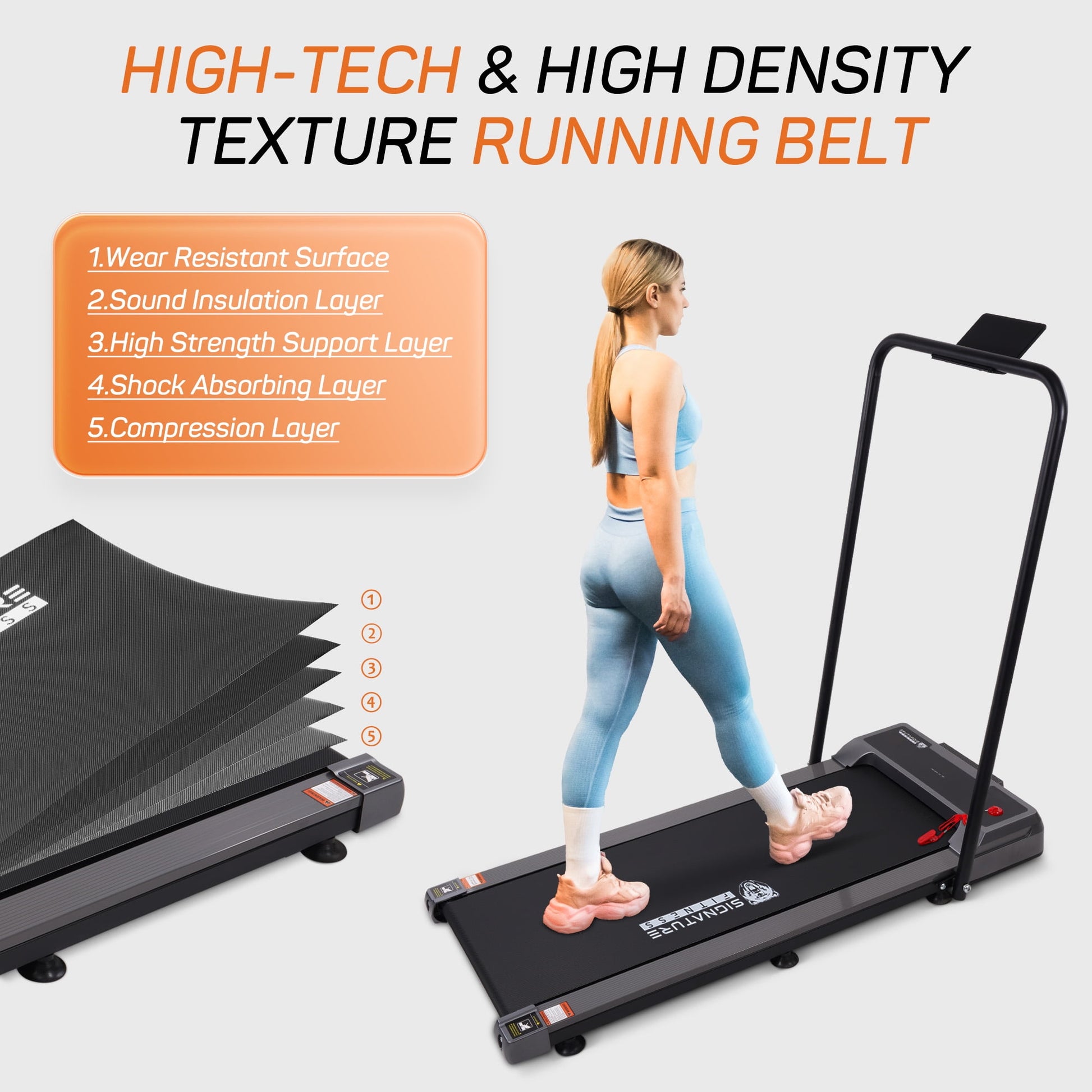 BalanceFrom SlimFold Dual-Mode Walking Pad, Compact Under-Desk Electric Treadmill with Remote Control & Transport Wheels, Quiet Space-Saving Walker for Home Office Walking or Light Jogging