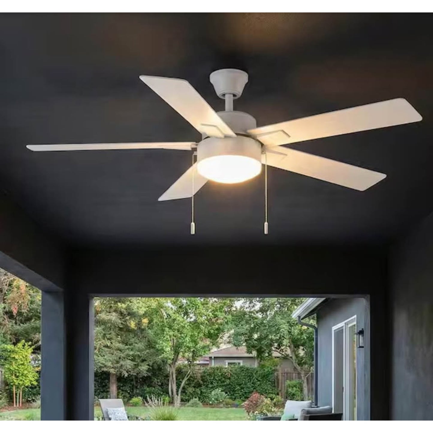 Ceiling Fan with Light Kit 52 in. Corwin Indoor/Outdoor Matte White