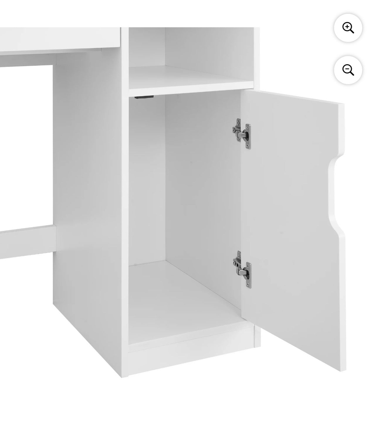 Vanity Table with Lighted Mirror and Storage, White