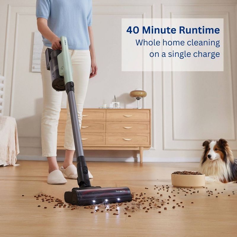Tineco GO Pet Cordless Stick Vacuum with ZeroTangle Brush Technology Seafoam Green