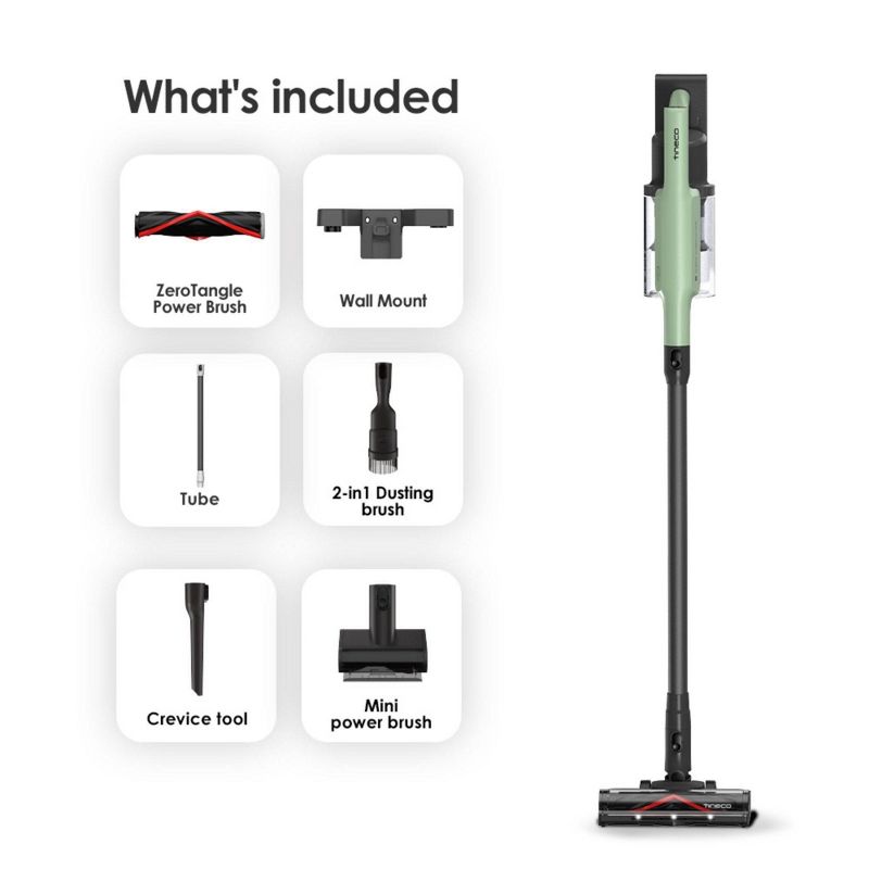 Tineco GO Pet Cordless Stick Vacuum with ZeroTangle Brush Technology Seafoam Green