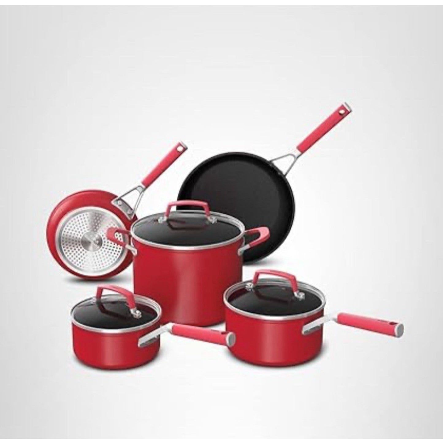 NINJA Foodi NeverStick Vivid 8 Piece Cookware Set - Vivid Crimson