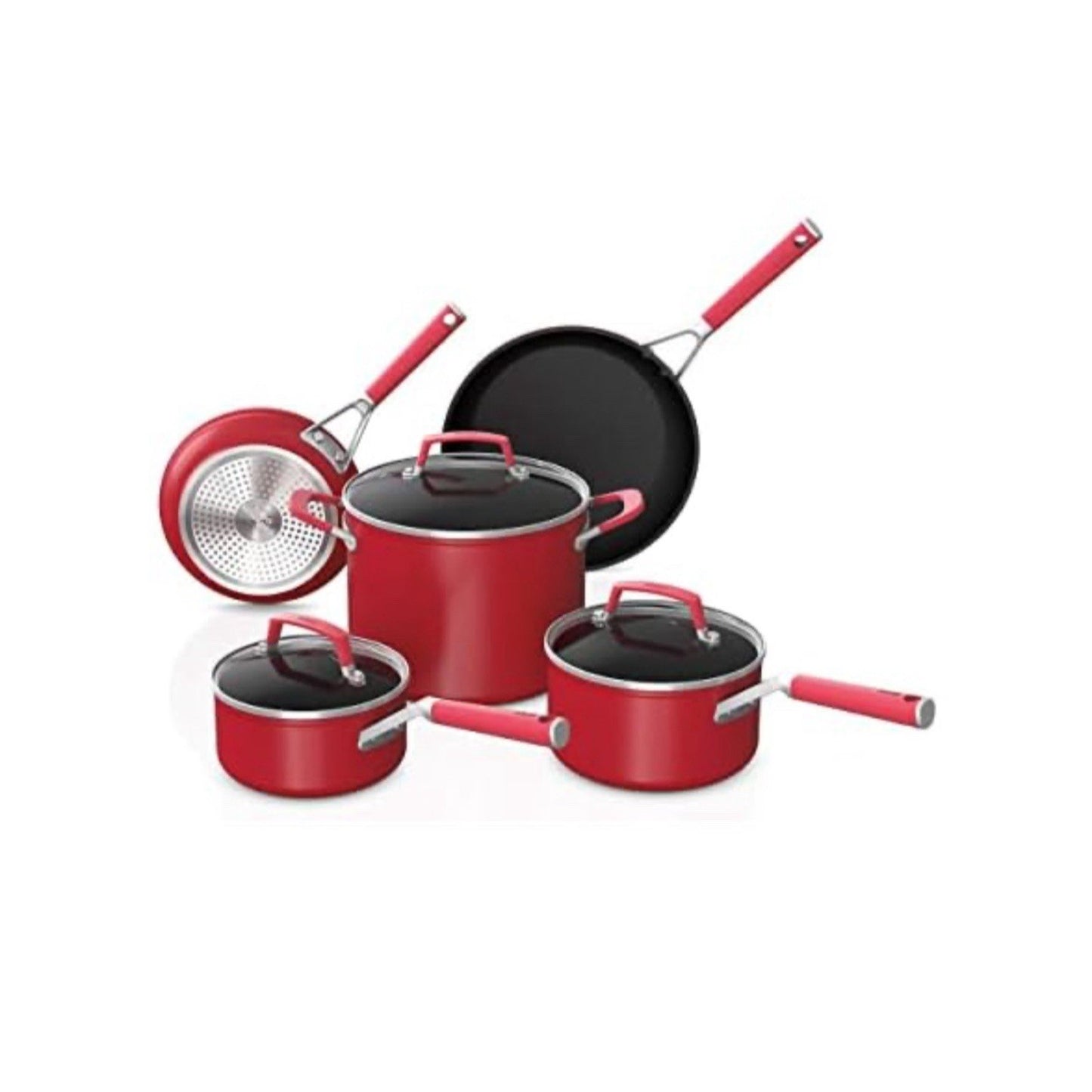 NINJA Foodi NeverStick Vivid 8 Piece Cookware Set - Vivid Crimson