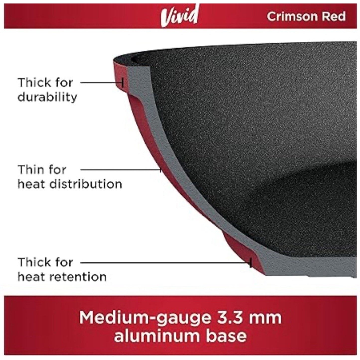 NINJA Foodi NeverStick Vivid 8 Piece Cookware Set - Vivid Crimson